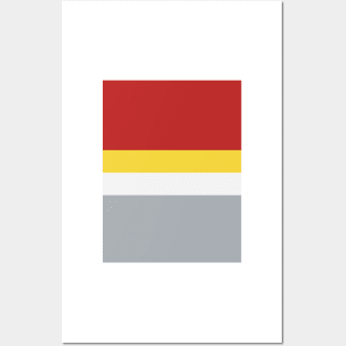 Liverpool Retro 1982 Red Yellow White Grey Hoops Posters and Art